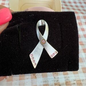 Avon Silver Brooch with Pink Accents NIB vintage 2000